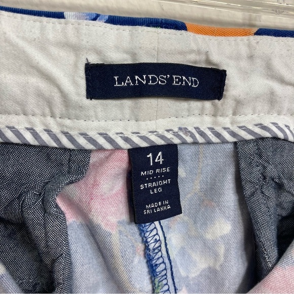Land’s End Floral Cropped Pants - Blue/Pink - 14 - Straight Leg - Picture 5 of 7